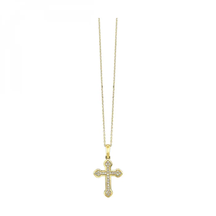 Gems One 14K Yellow Gold Cross Diamond Fashion Chain Pendant 010CTW Necklaces Gems One 14K Yellow Gold Cross Diamond Fashion Chain Pendant 010CTW Necklaces