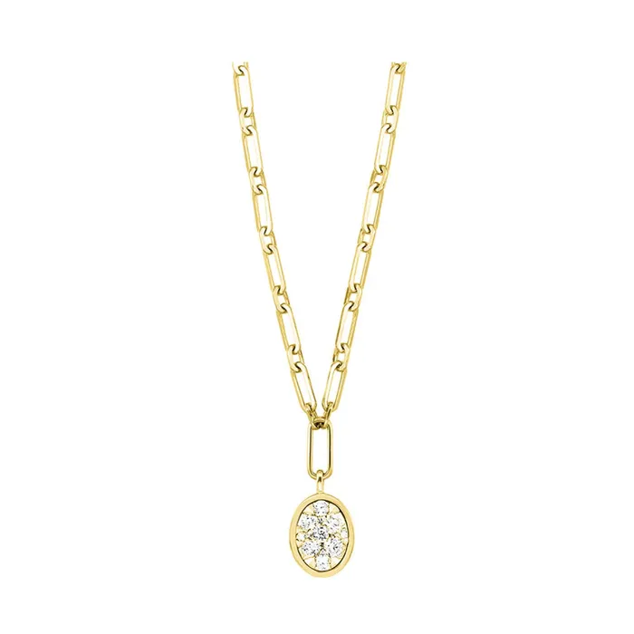 Gems One PreStyled Sets 14K White or Yellow Gold Bezel Set Diamond Pendant 050CTW Gems One PreStyled Sets 14K White or Yellow Gold Bezel Set Diamond Pendant 050CTW