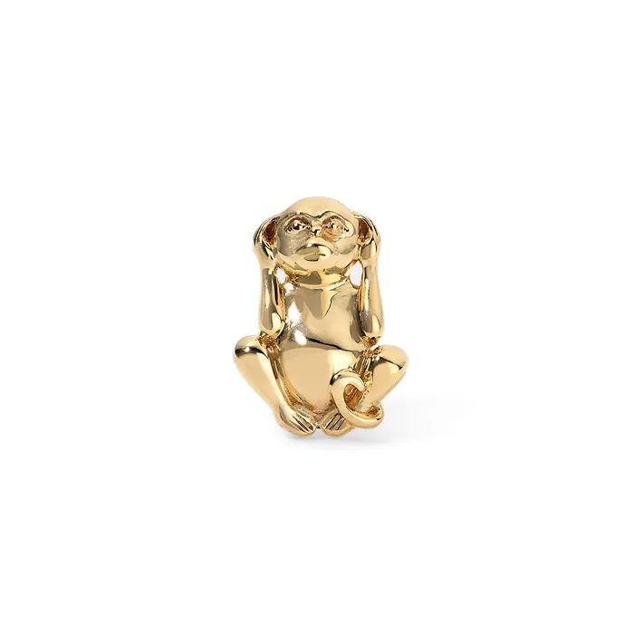 Gold Monkey Hear No Evil Stud SG Fine Earrings