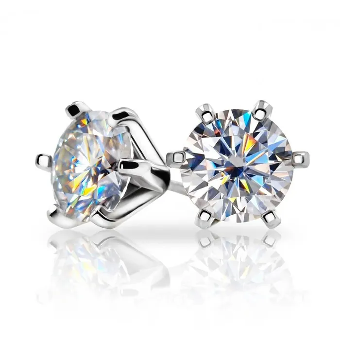 Gold Plated Silver Moissanite Earrings 1ctw 4ctw Luxus Moissanite Rings Jewelry Earrings