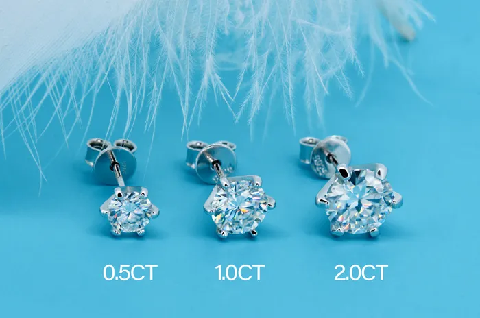 Gold Plated Silver Moissanite Earrings 1ctw 4ctw Luxus Moissanite Rings Jewelry Earrings
