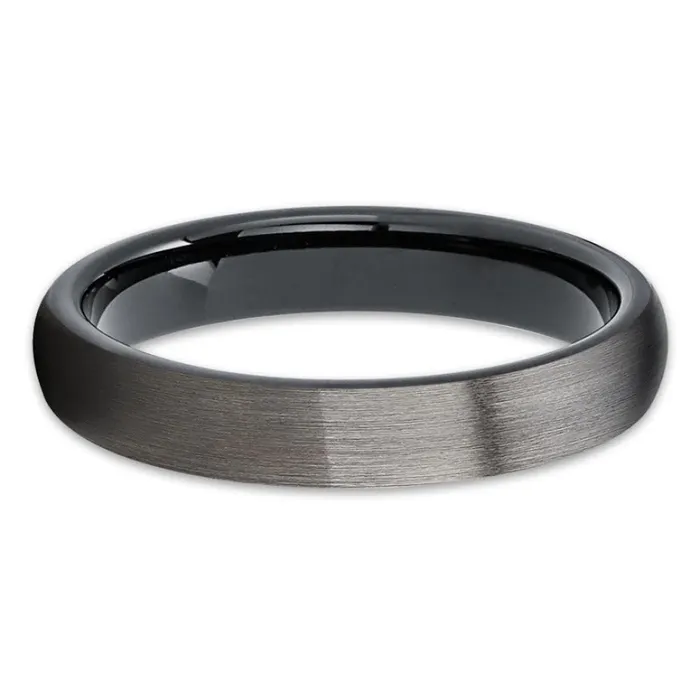 Gunmetal Tungsten Ring 4mm Black Tungsten Gunmetal Wedding Band Gunmetal Clean Casting Jewelry Rings