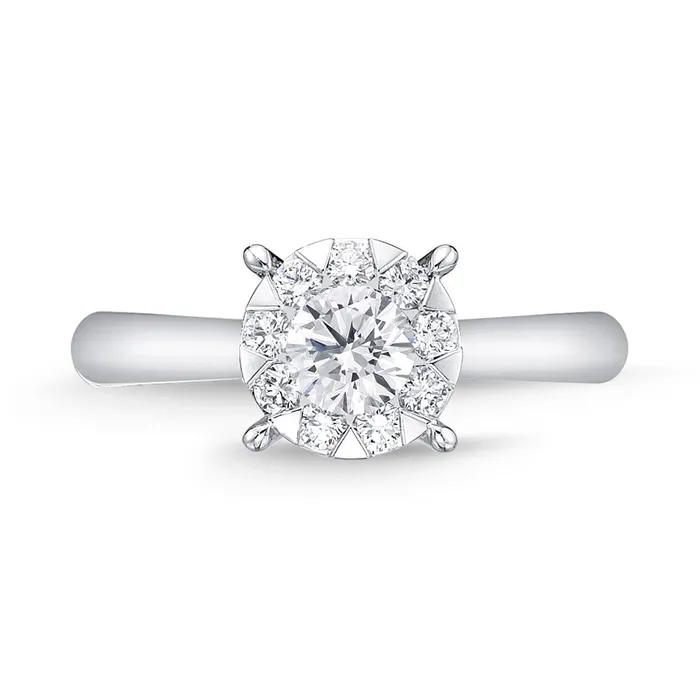 IDC Signature Collection White Gold Round Bouquet Solitaire Engagement Ring 63ctw approx 40 center International Diamond Center Rings IDC Signature Collection White Gold Round Bouquet Solitaire Engagement Ring 63ctw approx 40 center International Diamond Center Rings