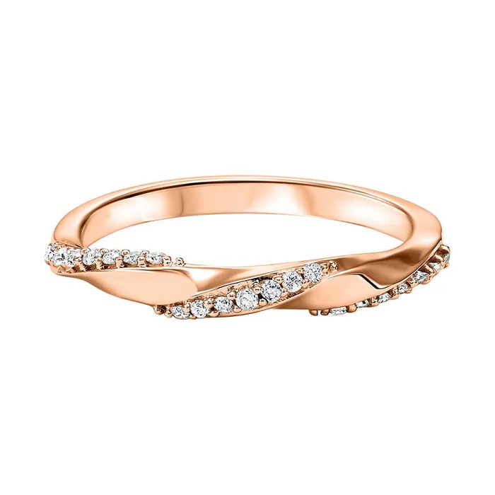 International Diamond Center 10K Rose Gold Mix Prong Diamond Band 18CT Rings International Diamond Center 10K Rose Gold Mix Prong Diamond Band 18CT Rings