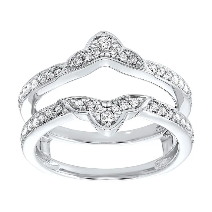International Diamond Center 14K White Gold Inserts Prong Diamond Ring 15CT Rings International Diamond Center 14K White Gold Inserts Prong Diamond Ring 15CT Rings