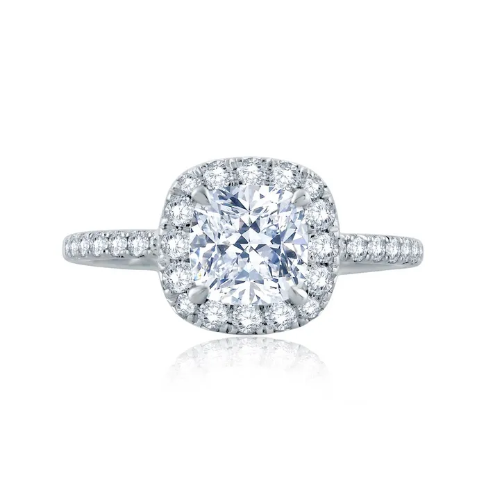 International Diamond Center AJAFFE Classics Cushion Diamond Engagement Ring Setting 056 ctw Rings International Diamond Center AJAFFE Classics Cushion Diamond Engagement Ring Setting 056 ctw Rings