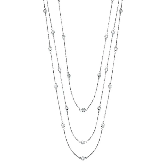 International Diamond Center Necklaces Silver Diamond Necklace 025 CTW
