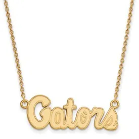 International Diamond Center Necklaces Sterling Silver Goldplated LogoArt University of Florida Gators Script Pendant 18 inch Necklace International Diamond Center Necklaces Sterling Silver Goldplated LogoArt University of Florida Gators Script Pendant 18 inch Necklace