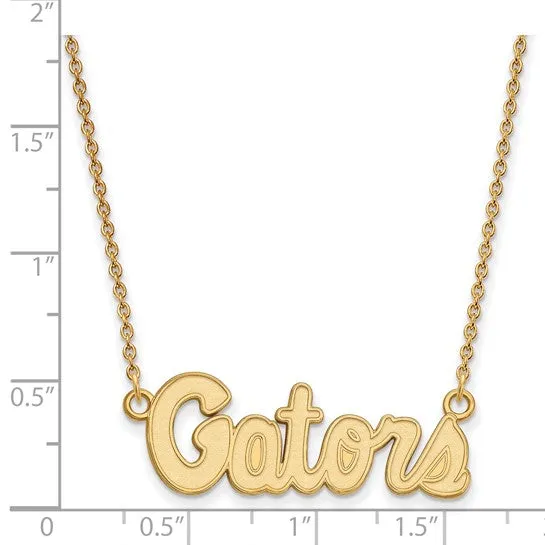 International Diamond Center Necklaces Sterling Silver Goldplated LogoArt University of Florida Gators Script Pendant 18 inch Necklace International Diamond Center Necklaces Sterling Silver Goldplated LogoArt University of Florida Gators Script Pendant 18 inch Necklace