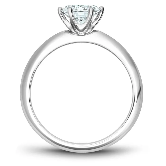 International Diamond Center Noam Carver White Gold Knife Edge 6Prong Solitaire Engagement Ring Setting Rings