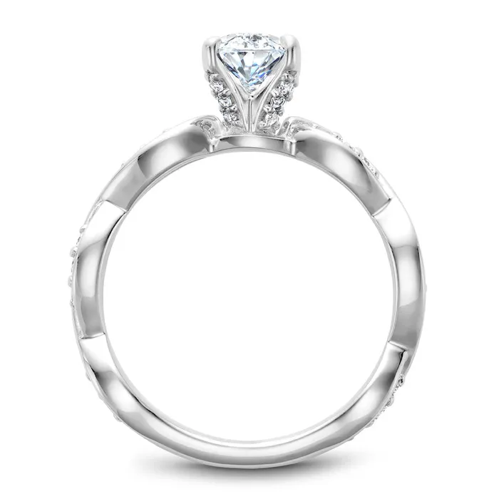 International Diamond Center Noam Carver White Gold Oval Diamond Engagement Ring Setting with Pave Set Twist Shank 026 CTW Rings