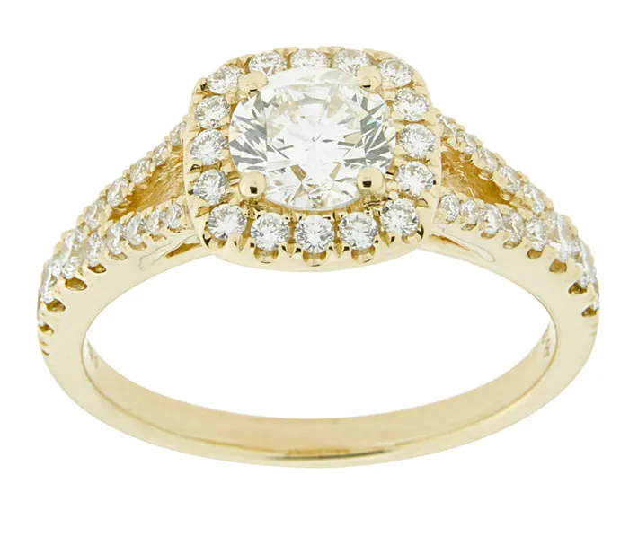 International Diamond Center Rings Complete Rings Yellow Gold with 60 CTW Round Diamond Diamond Center Stone Halo Engagement Ring International Diamond Center Rings Complete Rings Yellow Gold with 60 CTW Round Diamond Diamond Center Stone Halo Engagement Ring