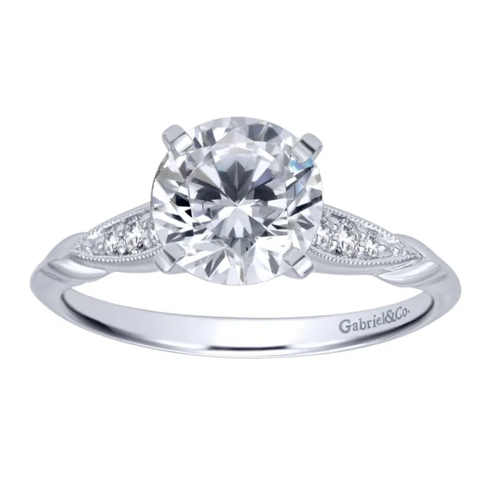 International Diamond Center Rings Gabriel Bridal Collection White Gold Straight Engagement Ring 009 ctw International Diamond Center Rings Gabriel Bridal Collection White Gold Straight Engagement Ring 009 ctw
