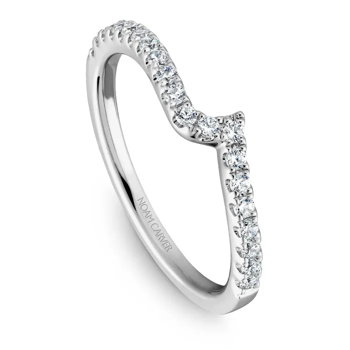 International Diamond Center Rings Noam Carver White Gold Half Twist Diamond Engagement Ring Setting 028 CTW