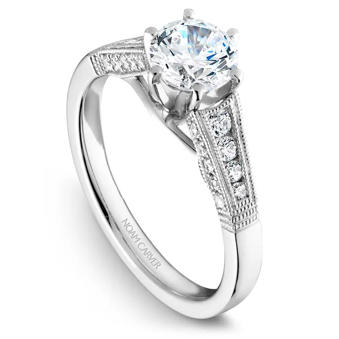 International Diamond Center Rings Noam Carver White Gold Vintage Diamond Engagement Ring Setting 032 CTW International Diamond Center Rings Noam Carver White Gold Vintage Diamond Engagement Ring Setting 032 CTW
