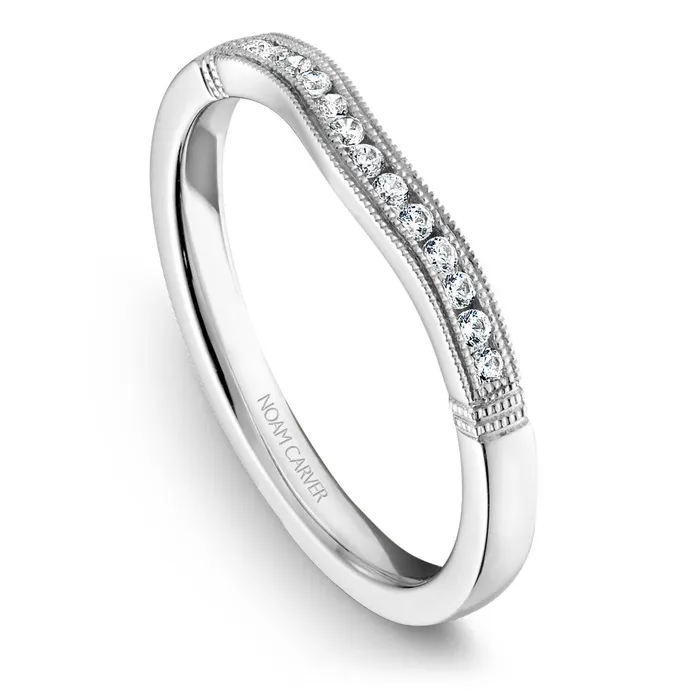 International Diamond Center Rings Noam Carver White Gold Vintage Diamond Engagement Ring Setting 032 CTW