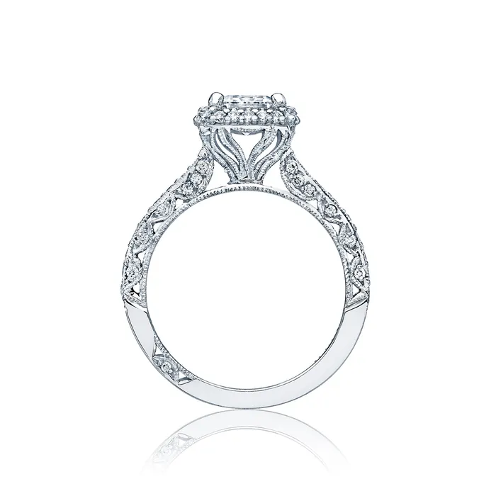 International Diamond Center Rings Tacori 18k White Gold Blooming Beauties White Gold Princess Diamond Engagement Ring Setting 059 CTW International Diamond Center Rings Tacori 18k White Gold Blooming Beauties White Gold Princess Diamond Engagement Ring Setting 059 CTW