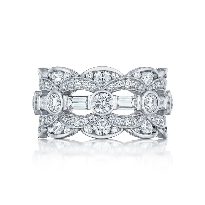International Diamond Center Rings Tacori Adoration 18k White Gold Diamond Wedding Band 436 CTW International Diamond Center Rings Tacori Adoration 18k White Gold Diamond Wedding Band 436 CTW