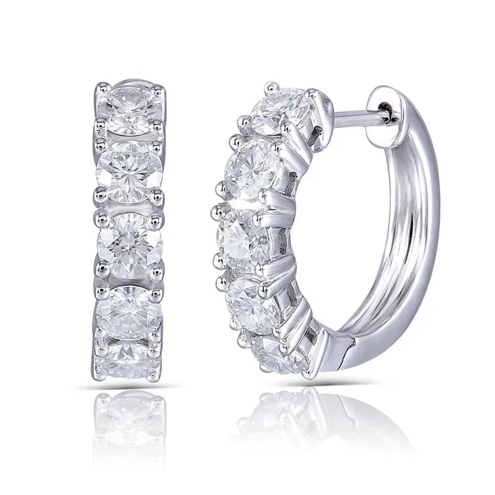 Luxus Moissanite Rings Jewelry Earrings 10k White Gold Moissanite Hoop Earrings 15ctw