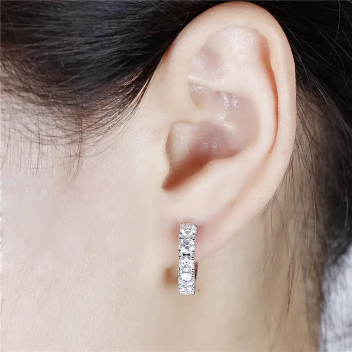 Luxus Moissanite Rings Jewelry Earrings 10k White Gold Moissanite Hoop Earrings 15ctw Luxus Moissanite Rings Jewelry Earrings 10k White Gold Moissanite Hoop Earrings 15ctw