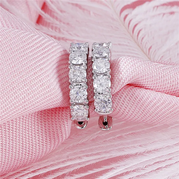 Luxus Moissanite Rings Jewelry Earrings 10k White Gold Moissanite Hoop Earrings 15ctw Luxus Moissanite Rings Jewelry Earrings 10k White Gold Moissanite Hoop Earrings 15ctw