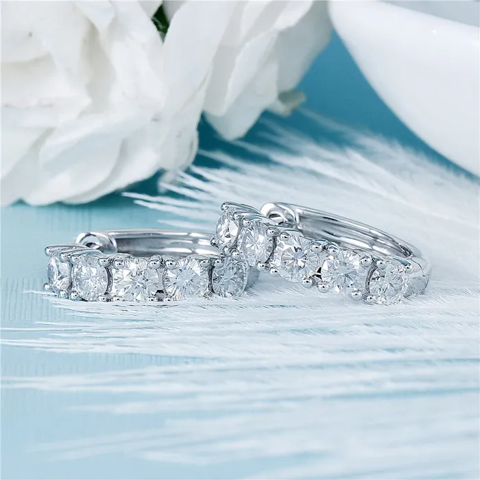 Luxus Moissanite Rings Jewelry Earrings 10k White Gold Moissanite Hoop Earrings 15ctw Luxus Moissanite Rings Jewelry Earrings 10k White Gold Moissanite Hoop Earrings 15ctw