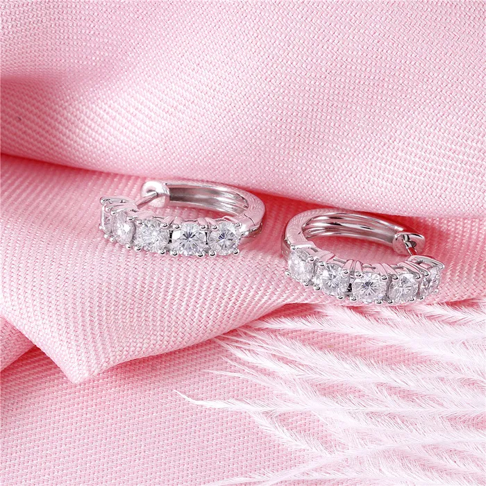 Luxus Moissanite Rings Jewelry Earrings 10k White Gold Moissanite Hoop Earrings 15ctw Luxus Moissanite Rings Jewelry Earrings 10k White Gold Moissanite Hoop Earrings 15ctw