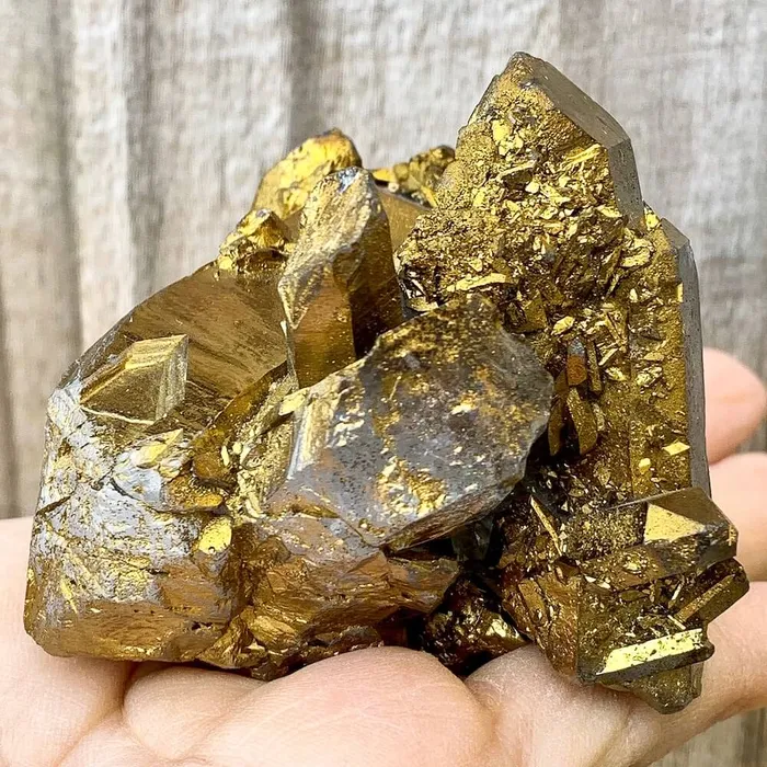 Magic Crystals Charm Necklaces Imperial Gold Aura Quartz Crystal Cluster 159 grams Magic Crystals Charm Necklaces Imperial Gold Aura Quartz Crystal Cluster 159 grams