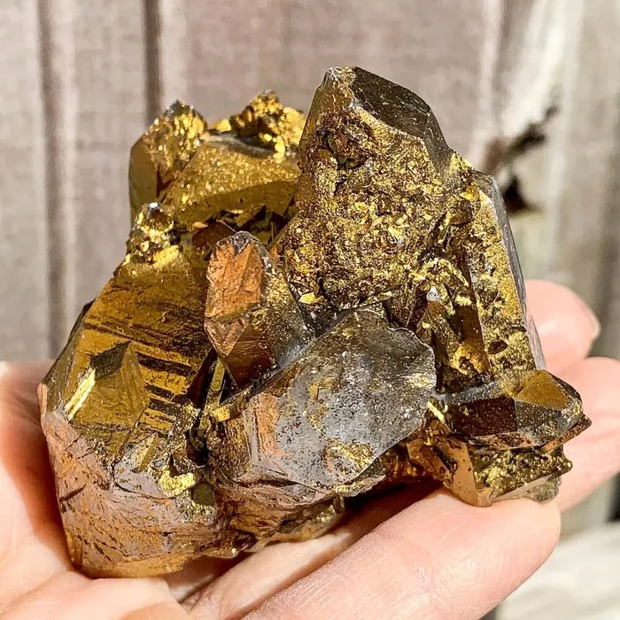 Magic Crystals Charm Necklaces Imperial Gold Aura Quartz Crystal Cluster 159 grams