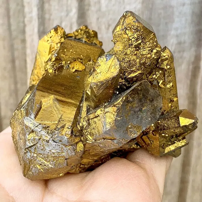 Magic Crystals Charm Necklaces Imperial Gold Aura Quartz Crystal Cluster 159 grams