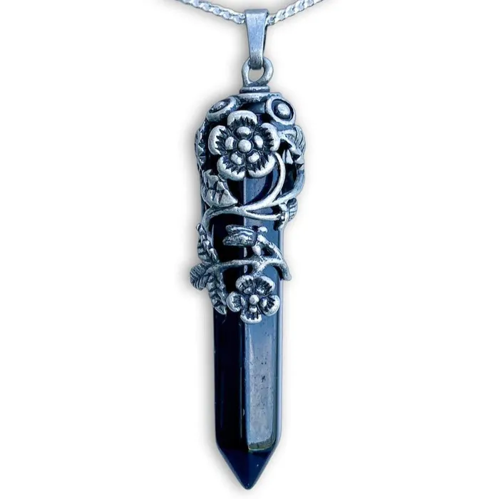 Magic Crystals Necklaces Black Agate Pendant Necklace