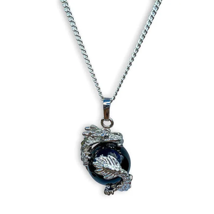 Magic Crystals Necklaces Black Agate Pendant Necklace
