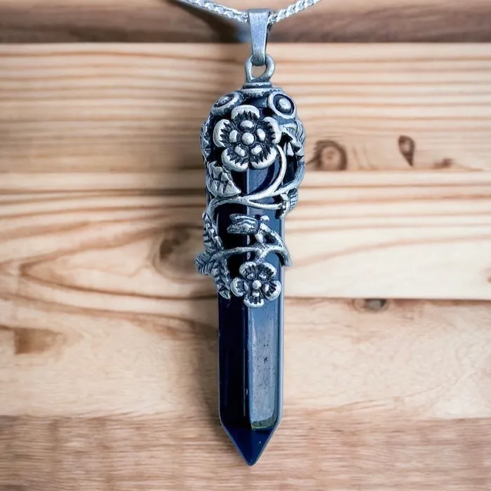 Magic Crystals Necklaces Black Agate Pendant Necklace