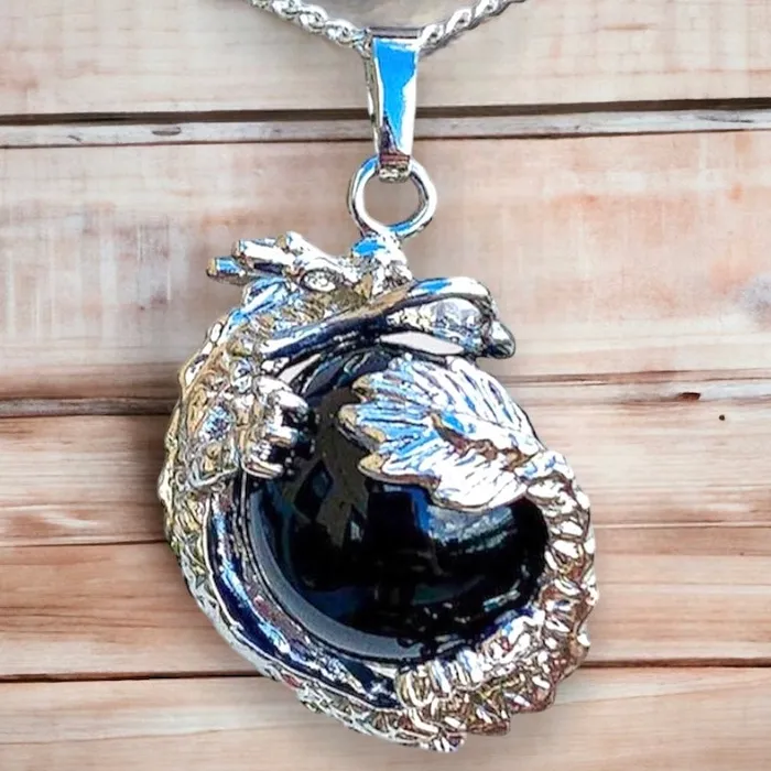 Magic Crystals Necklaces Black Agate Pendant Necklace