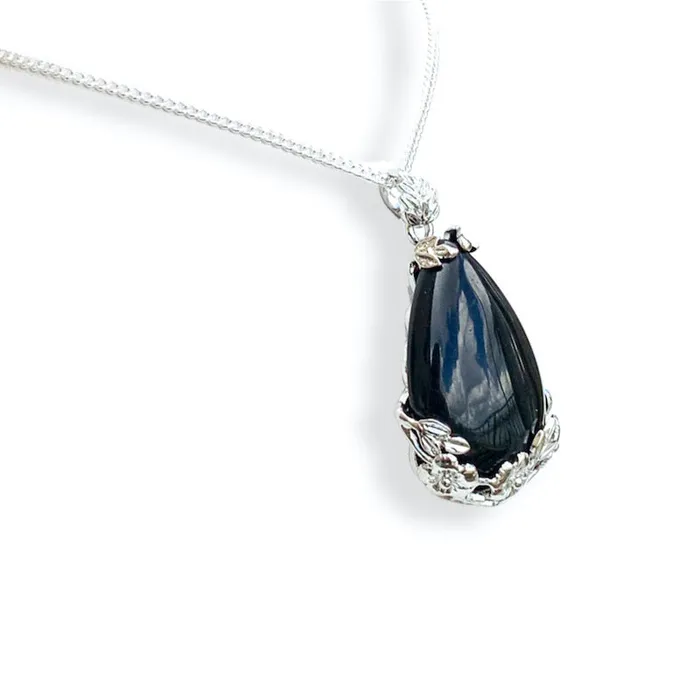 Magic Crystals Necklaces Black Agate Pendant Necklace