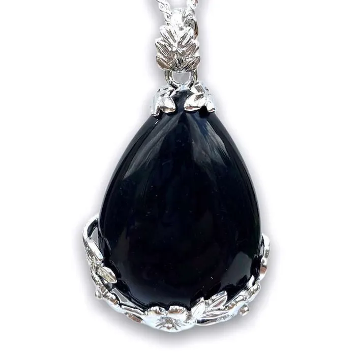Magic Crystals Necklaces Black Agate Pendant Necklace