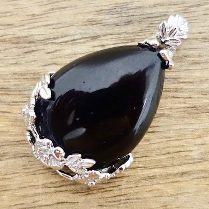 Magic Crystals Necklaces Black Agate Pendant Necklace