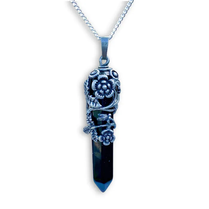 Magic Crystals Necklaces Black Agate Pendant Necklace