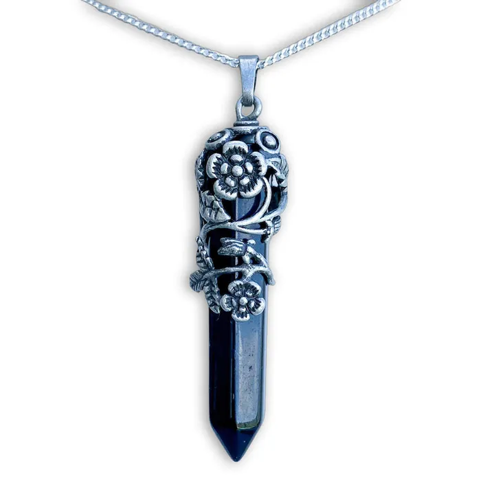 Magic Crystals Necklaces Black Agate Pendant Necklace