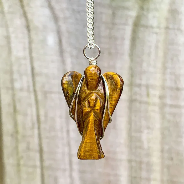 Magic Crystals Necklaces Crystal Guardian Angel Pendant Necklace