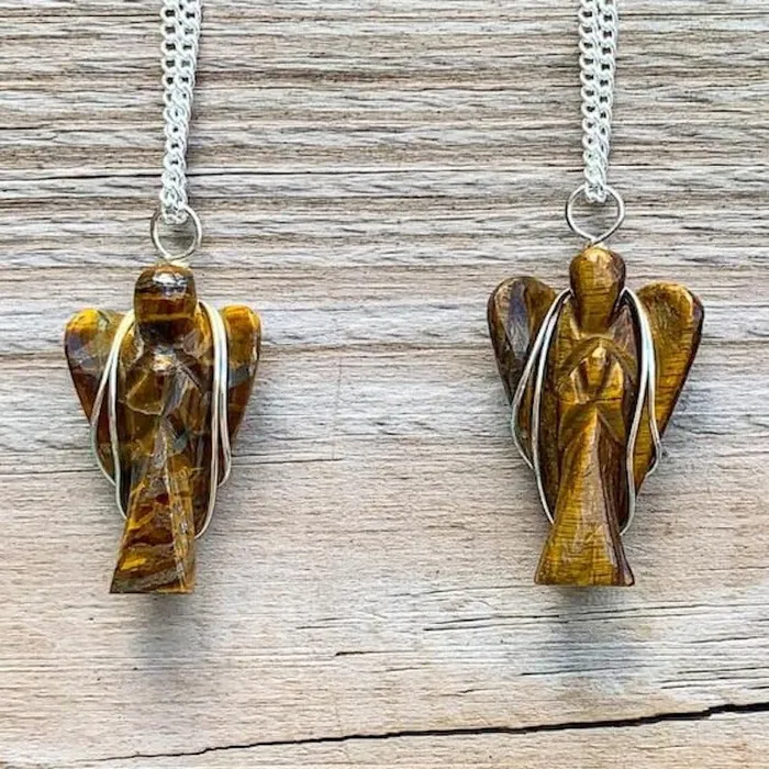 Magic Crystals Necklaces Crystal Guardian Angel Pendant Necklace