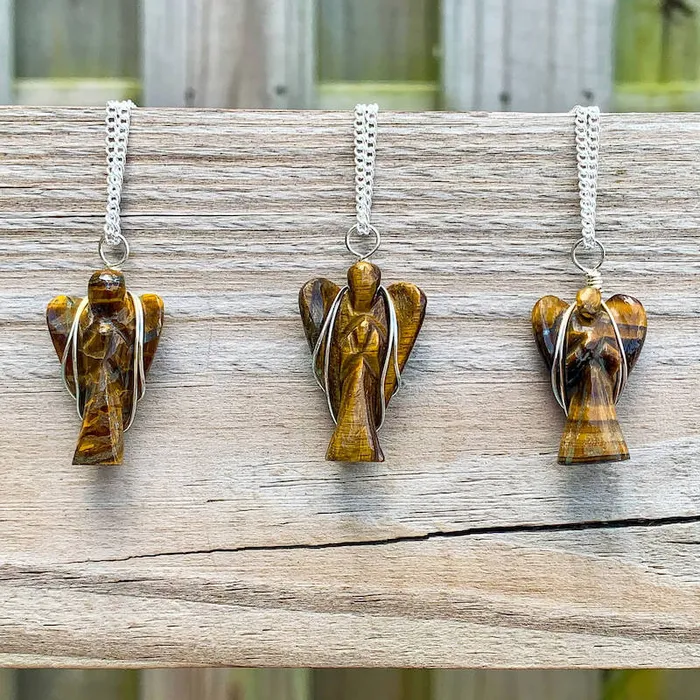 Magic Crystals Necklaces Crystal Guardian Angel Pendant Necklace