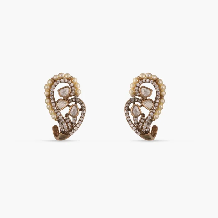 Mango Moissanite Silver Huggie Earrings SILVER Earrings