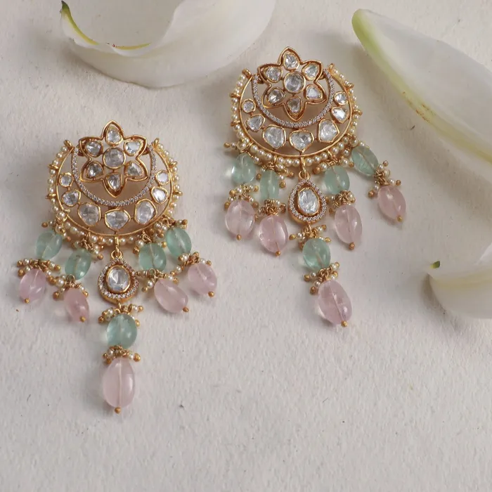 Mehnoor Moissanite Silver Drop Earrings SILVER Earrings