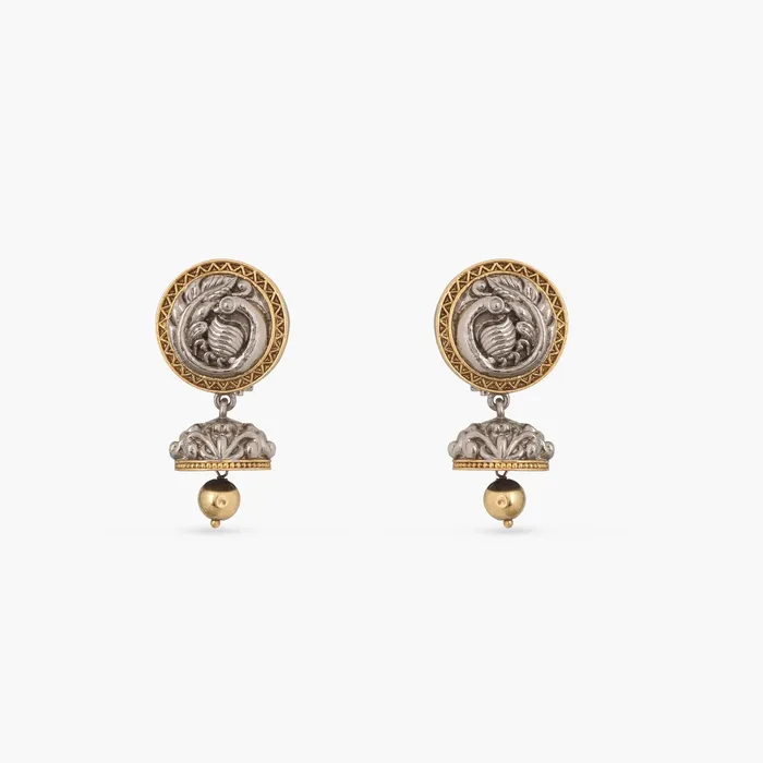 Nature Oxidized Silver Jhumki Earrings SILVER Earrings