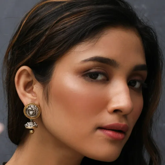 Nature Oxidized Silver Jhumki Earrings SILVER Earrings