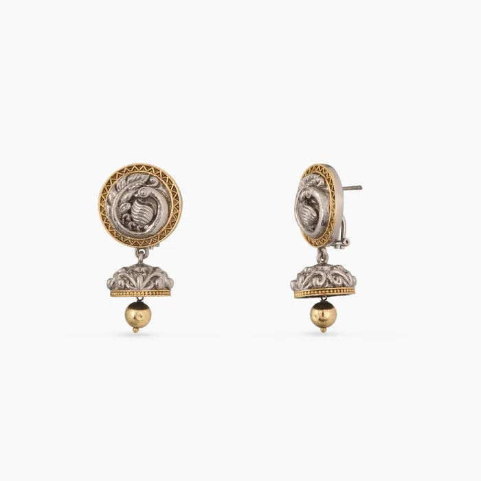 Nature Oxidized Silver Jhumki Earrings SILVER Earrings