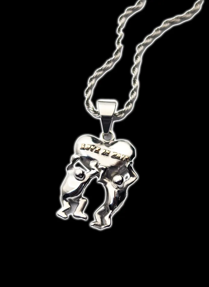 Necklaces Fashion Jewelry by Yordy Silver Love is Pain Necklace