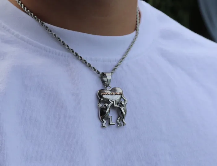 Necklaces Fashion Jewelry by Yordy Silver Love is Pain Necklace Necklaces Fashion Jewelry by Yordy Silver Love is Pain Necklace