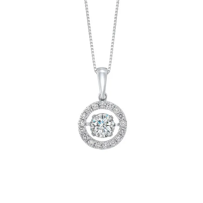 Necklaces Gems One 14K ROL Halo Prong Diamond Pendant 1CTW